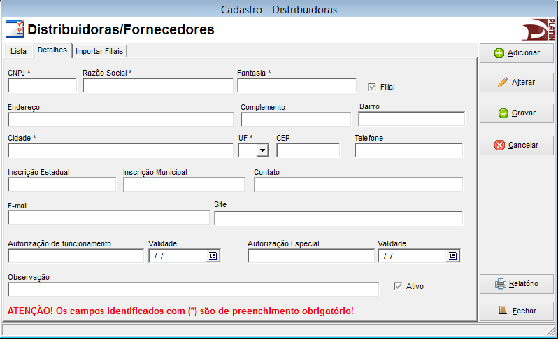 2.2) Para iniciar os registros das informações clique em ou tecle Alt A.