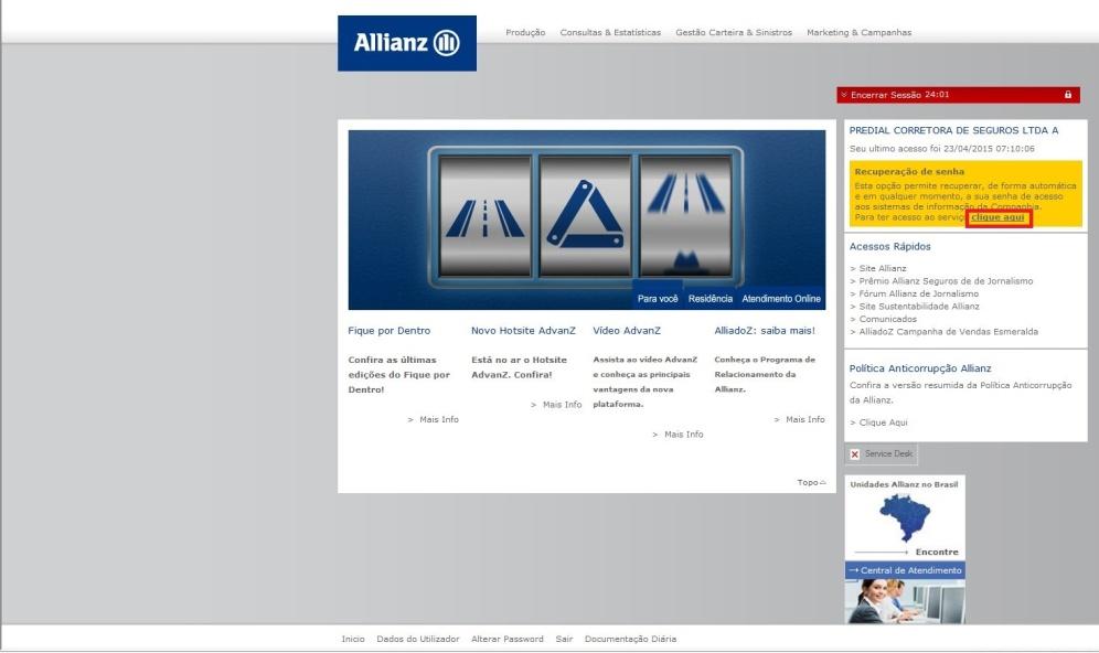 Manual Desbloqueio AllianzNet Corretor 1 - Ativação do Auto Desbloqueio.