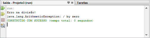 Tratamento de Erros em Java Qual foi o resultado?