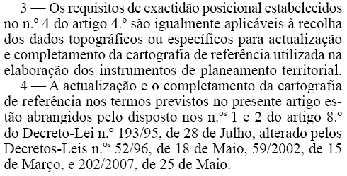 OE-N 12-OUT-2011 Regulamentação da Cartografia a utilizar nos instrumentos de gestão territorial 53/70 Dec-Regul.