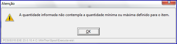 3.1.4 Selecione a(s) campanha(s) de desconto conforme necessidade e será exibida a tela Itens Campanha; 3.1.5 Preencha a coluna Qtde.