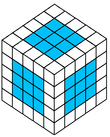 Há três cubinhos com duas faces pintadas em cada aresta do cubo: Como o cubo tem doze arestas: