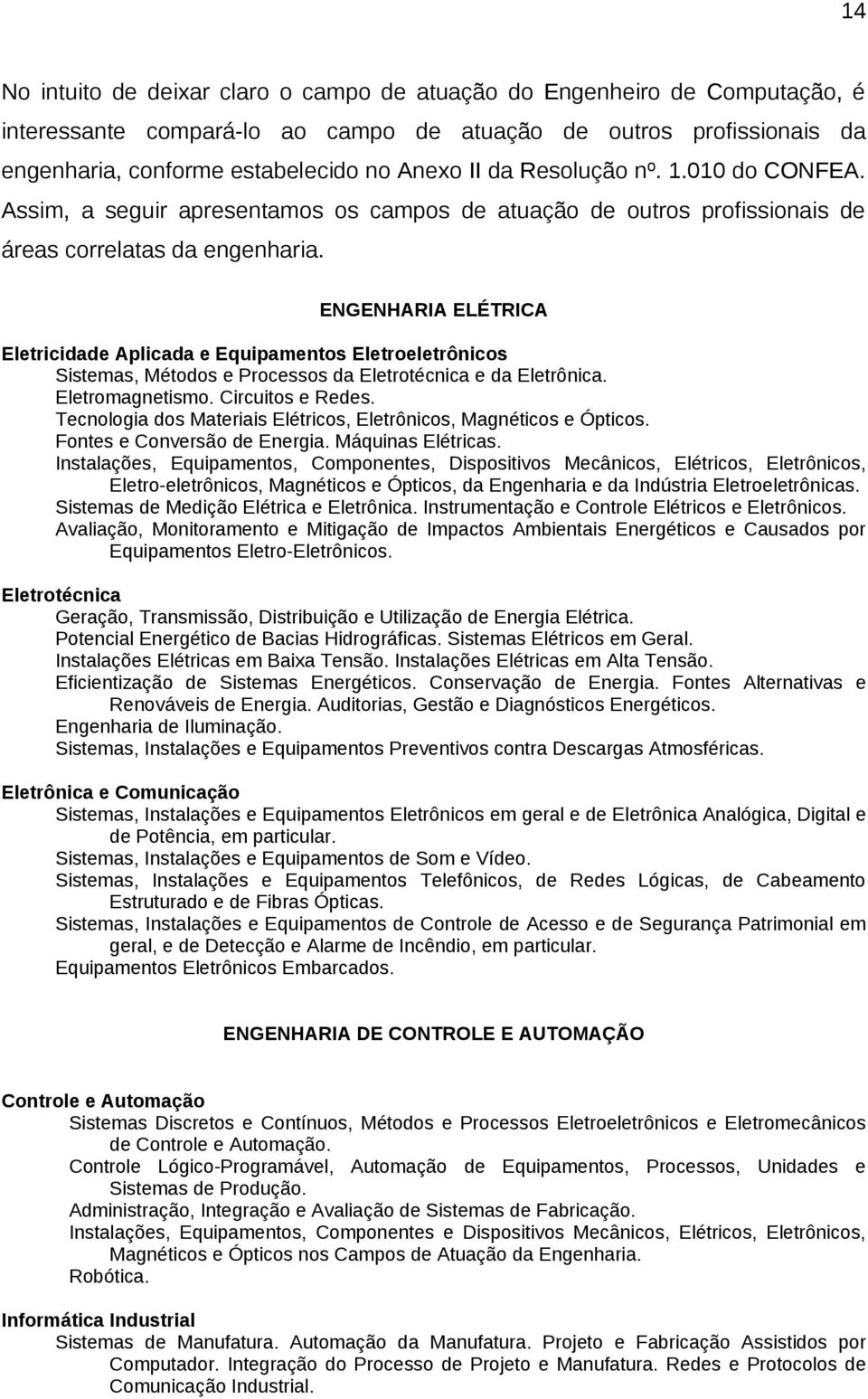 ENGENHARIA ELÉTRICA Eletricidade Aplicada e Equipamentos Eletroeletrônicos Sistemas, Métodos e Processos da Eletrotécnica e da Eletrônica. Eletromagnetismo. Circuitos e Redes.