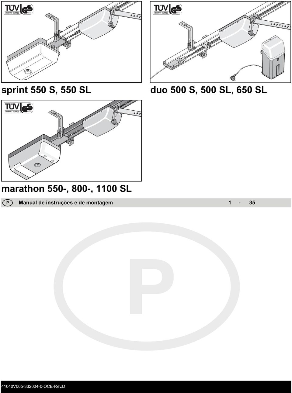 1100 SL P Manual de instruções e de