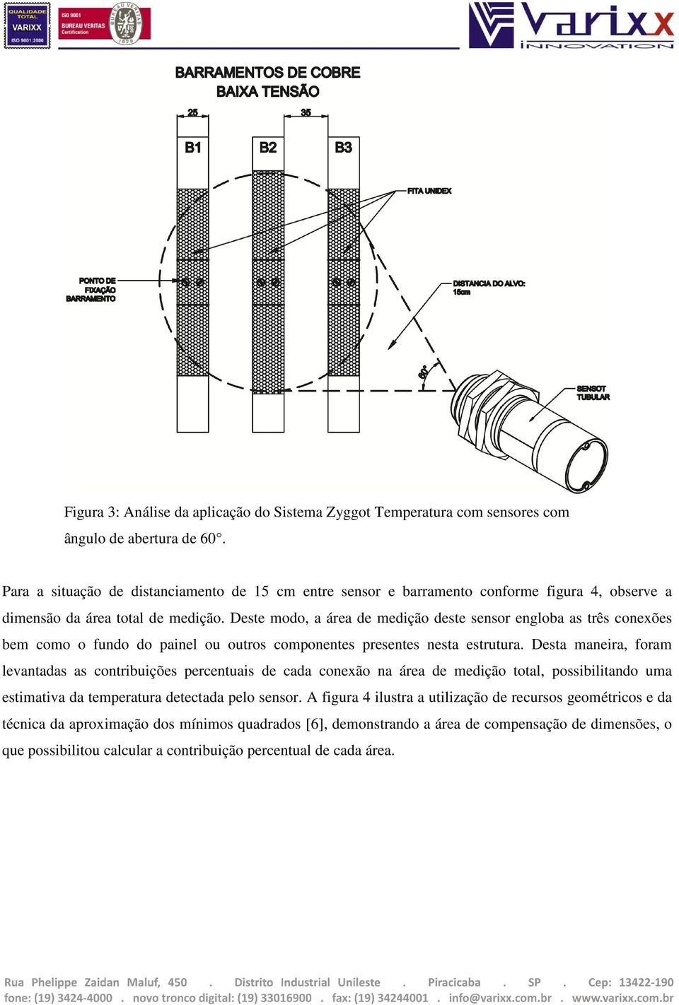 Deste modo, a área de medição deste sensor engloba as três conexões bem como o fundo do painel ou outros componentes presentes nesta estrutura.