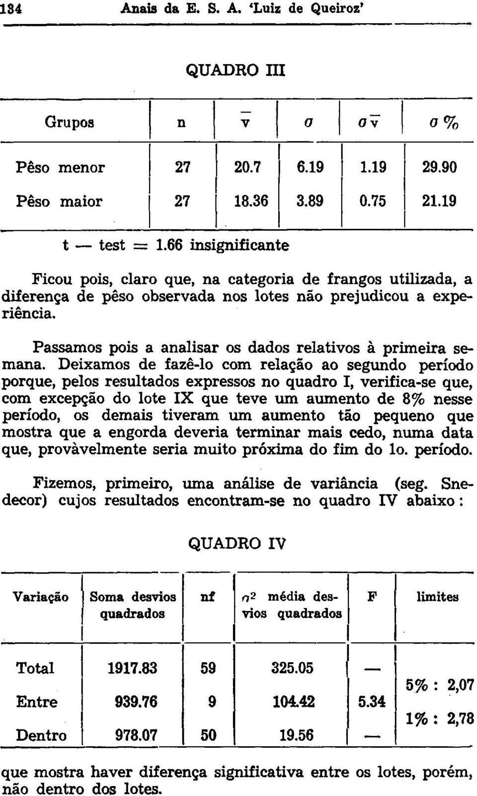 Deixamos de fazê-lo com relação ao segundo período porque, pelos resultados expressos no quadro I, verifica-se que, com excepção do lote IX que teve um aumento de 8% nesse período, os