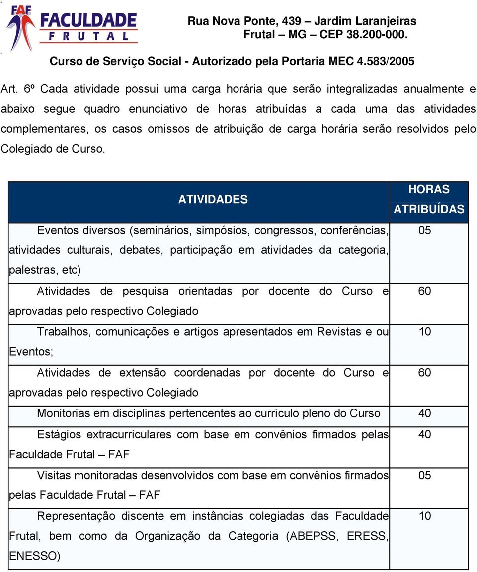 ATIVIDADES Eventos diversos (seminários, simpósios, congressos, conferências, atividades culturais, debates, participação em atividades da categoria, palestras, etc) Atividades de pesquisa orientadas