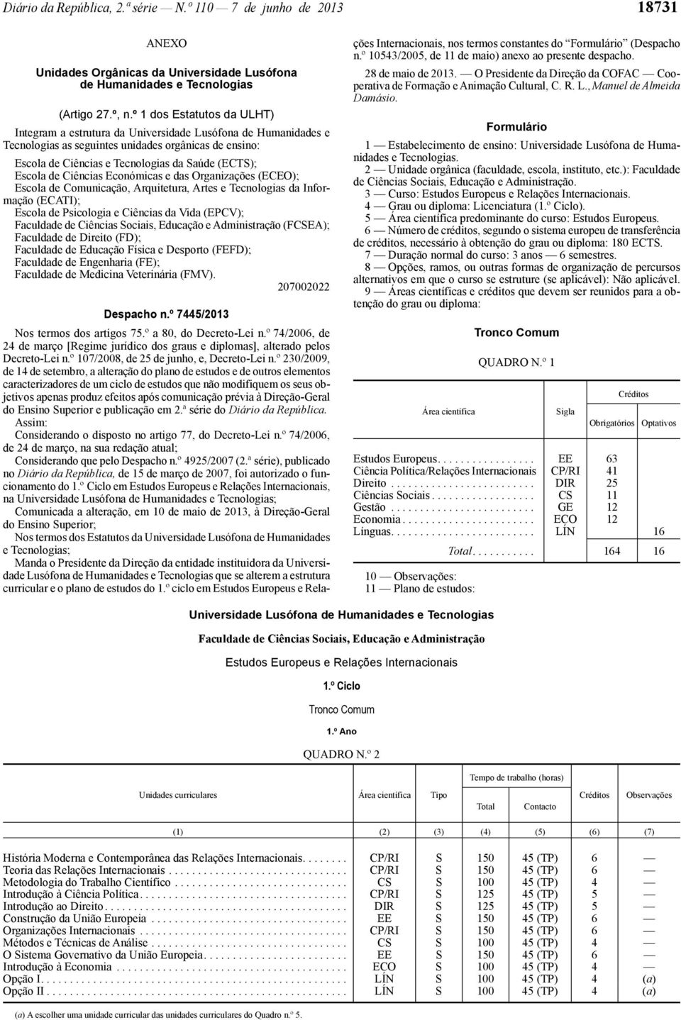 Escola de Ciências Económicas e das Organizações (ECEO); Escola de Comunicação, Arquitetura, Artes e Tecnologias da Informação (ECATI); Escola de Psicologia e Ciências da Vida (EPCV); Faculdade de