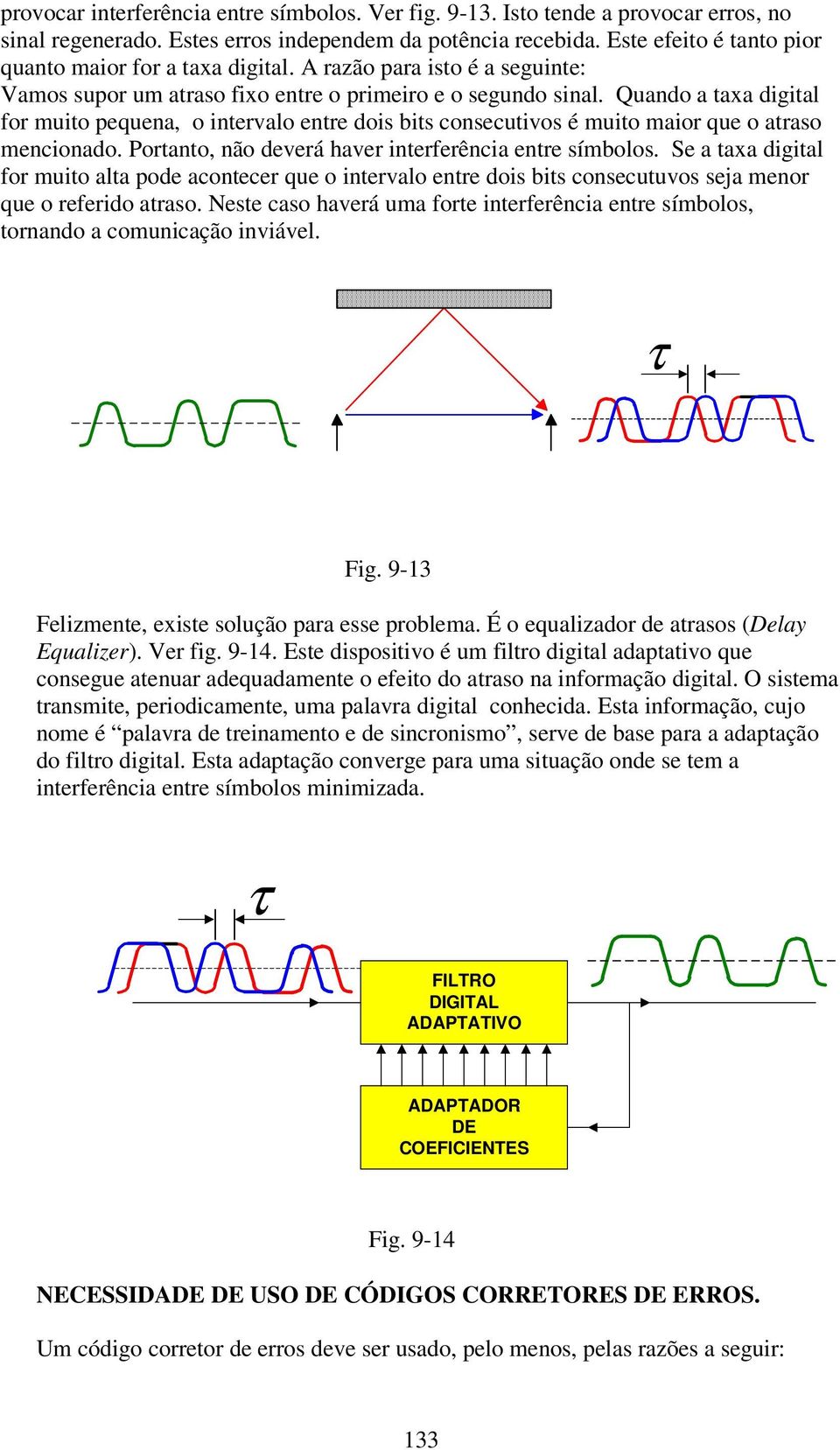 Quando a taxa digital for muito pequena, o intervalo entre dois bits consecutivos é muito maior que o atraso mencionado. Portanto, não deverá haver interferência entre símbolos.