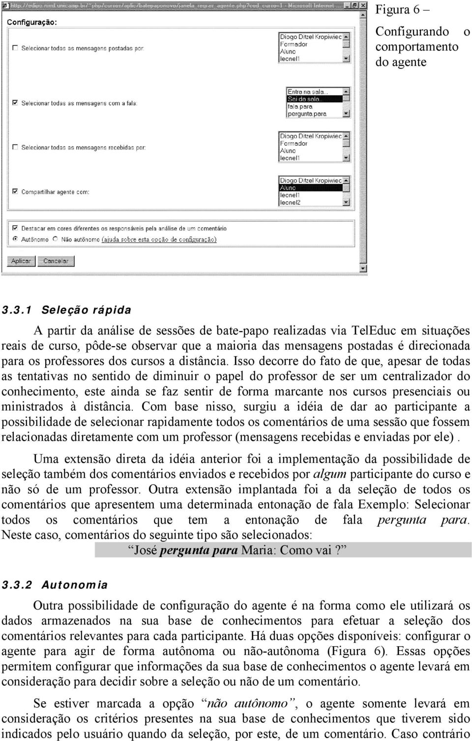 professores dos cursos a distância.