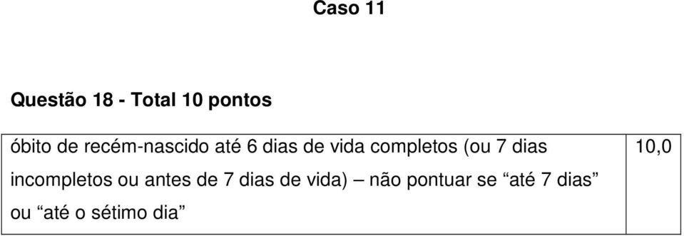 7 dias incompletos ou antes de 7 dias de vida)