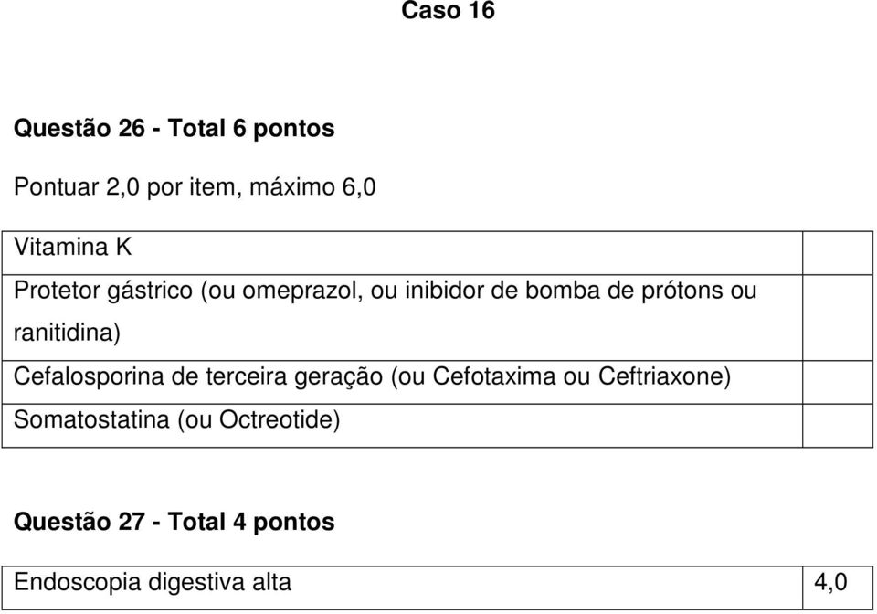 ranitidina) Cefalosporina de terceira geração (ou Cefotaxima ou Ceftriaxone)