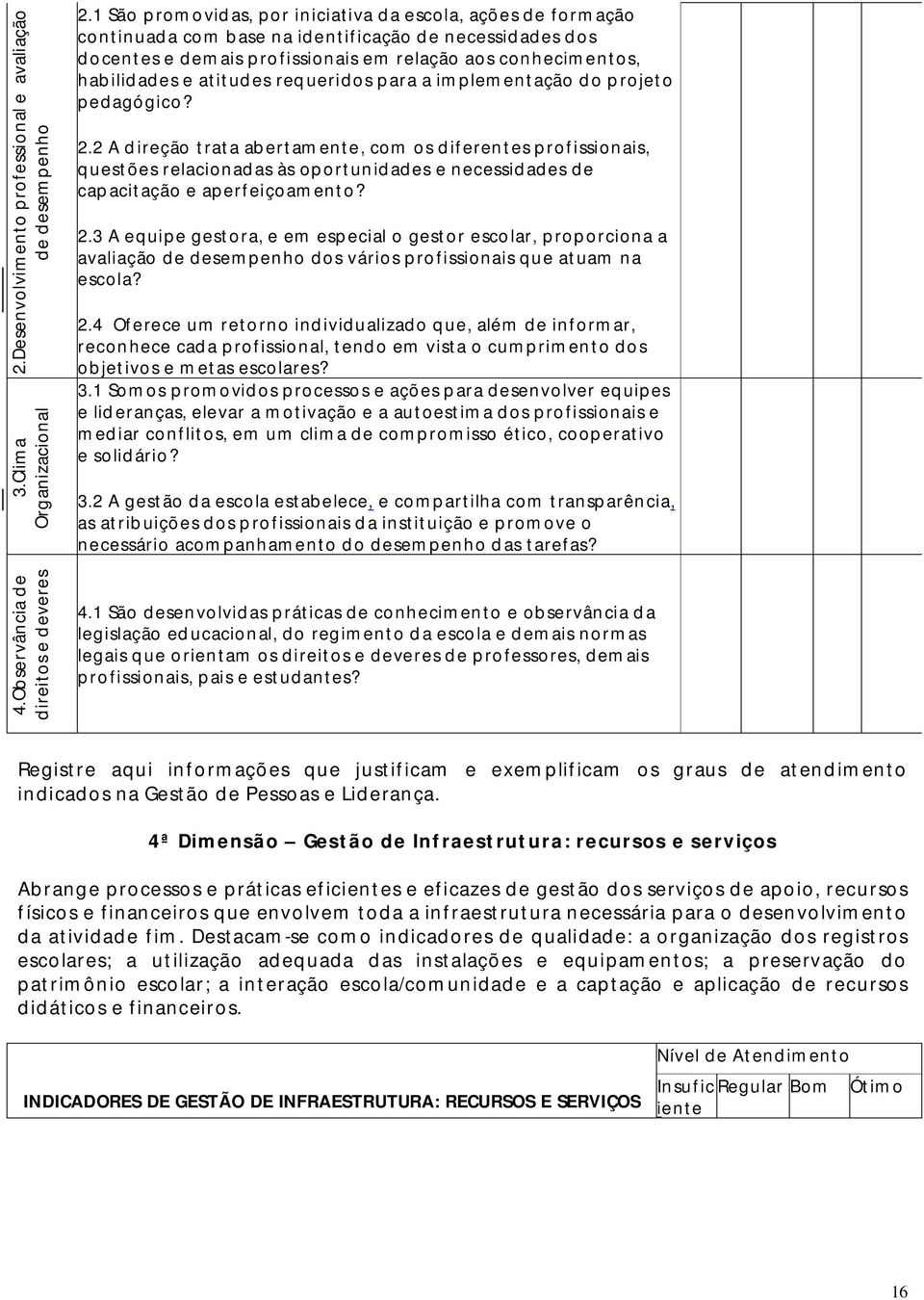 atitudes requeridos para a implementação do projeto pedagógico? 2.