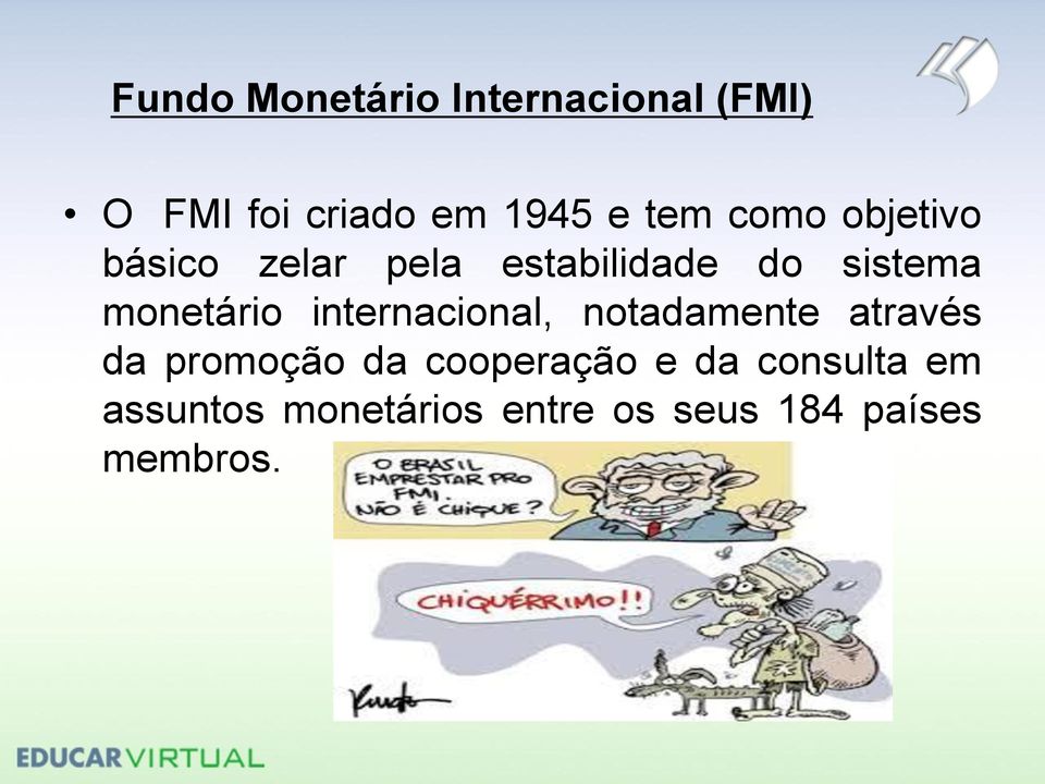 monetário internacional, notadamente através da promoção da