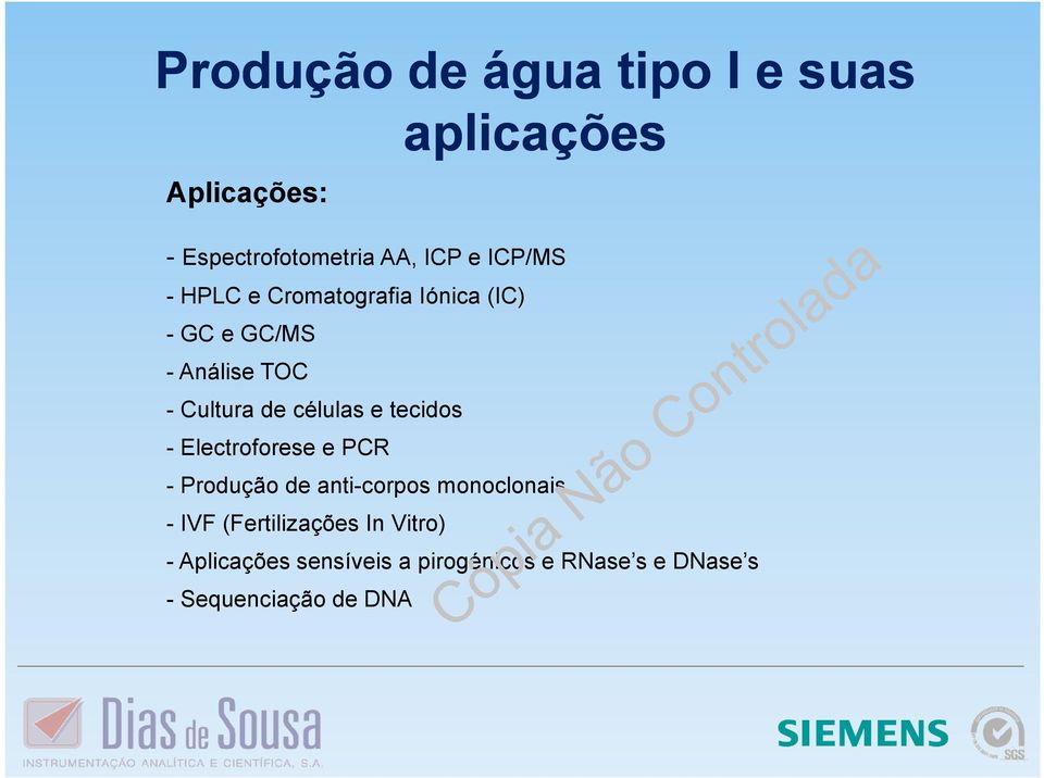 células e tecidos - Electroforese e PCR - Produção de anti-corpos monoclonais - IVF