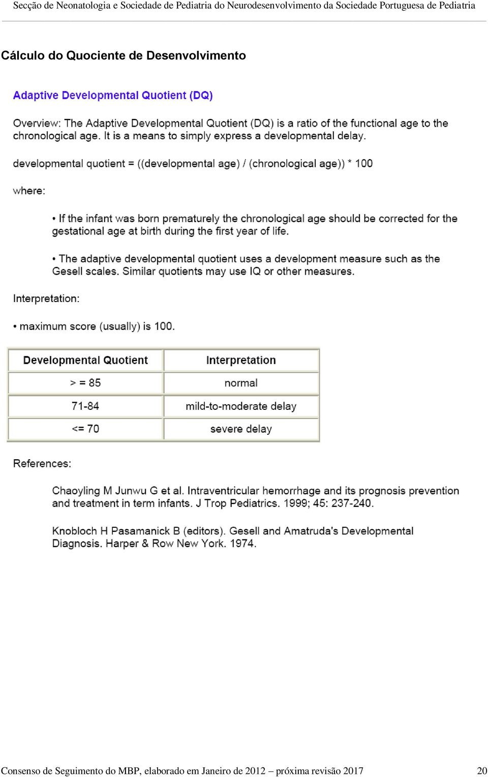 Seguimento do MBP, elaborado