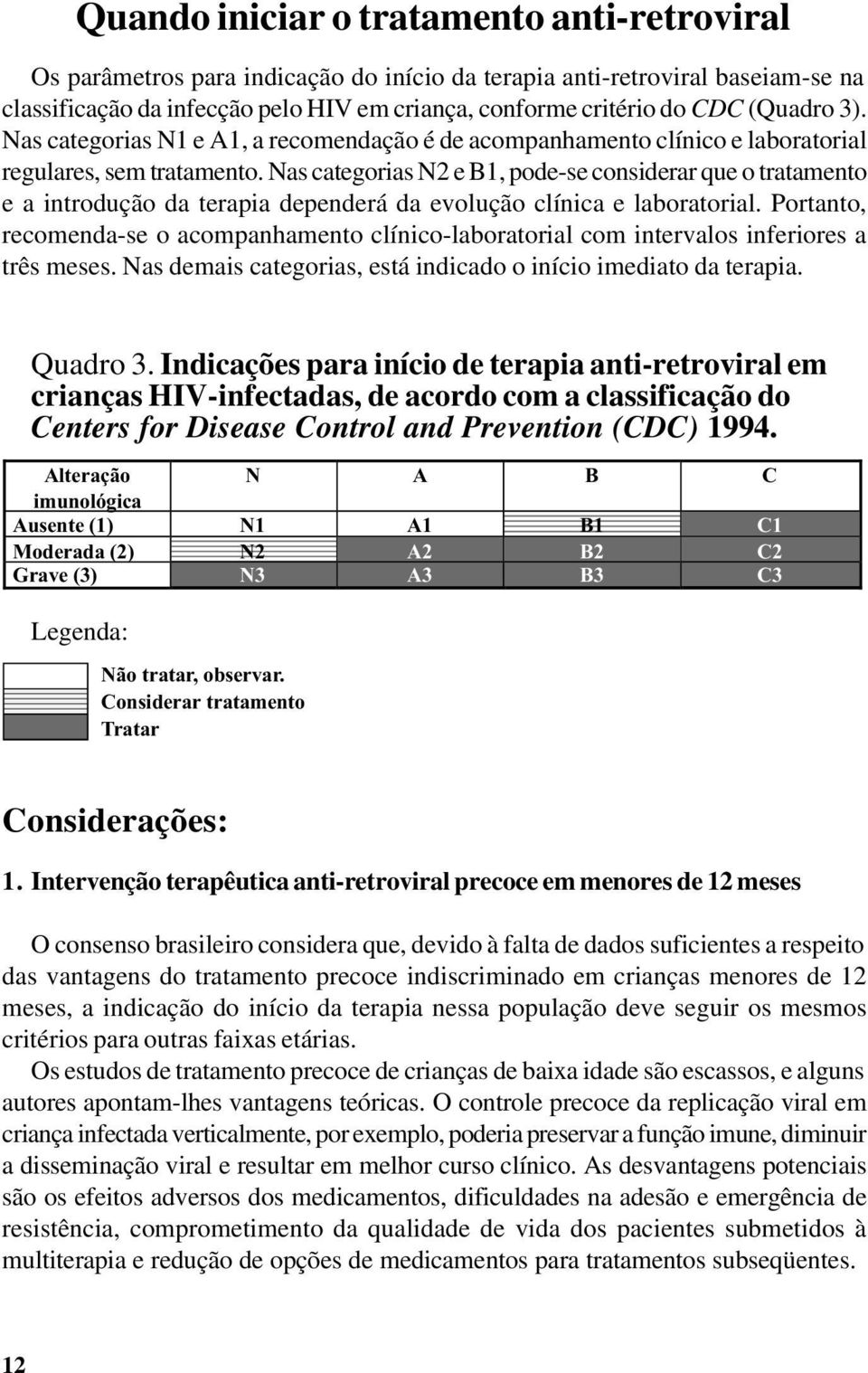 Nas categorias N2 e B1, pode-se considerar que o tratamento e a introdução da terapia dependerá da evolução clínica e laboratorial.