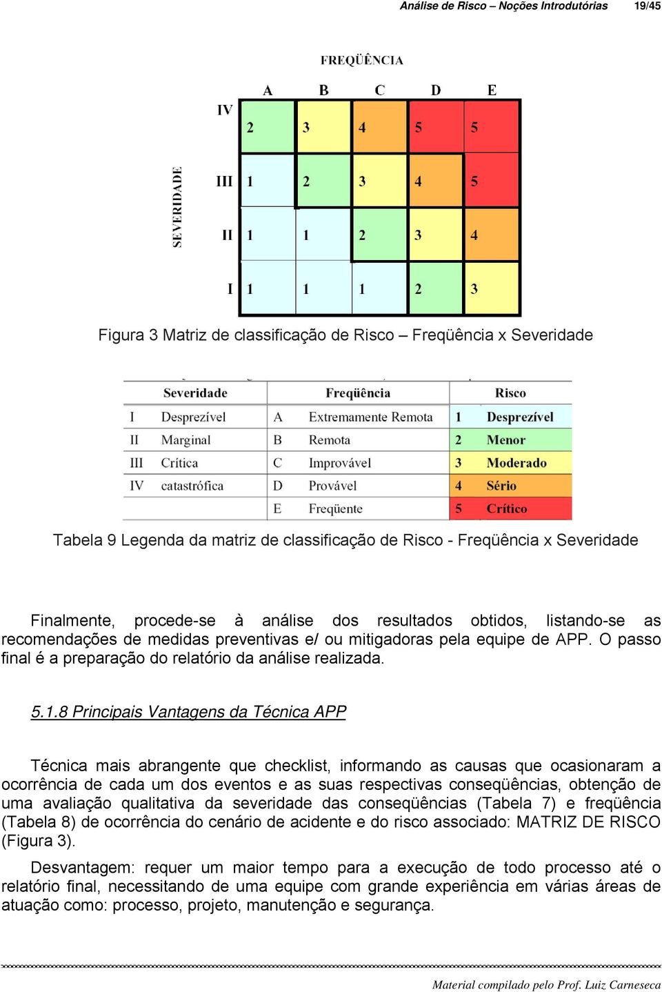 O passo final é a preparação do relatório da análise realizada. 5.1.