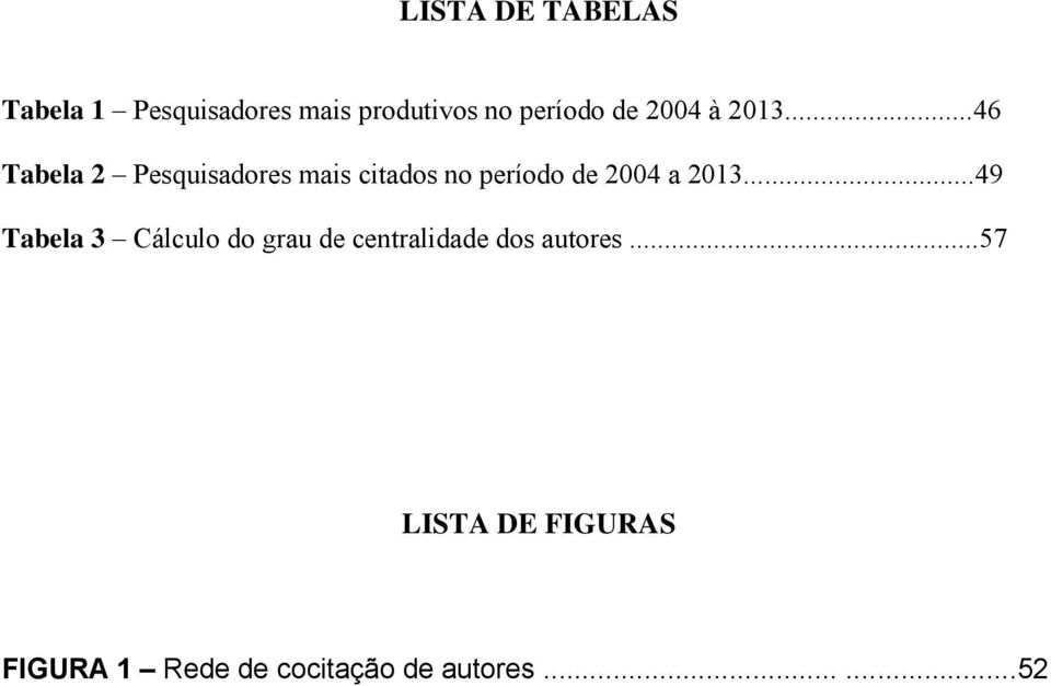 ..46 Tabela 2 Pesquisadores mais citados no período de 2004 a 2013.