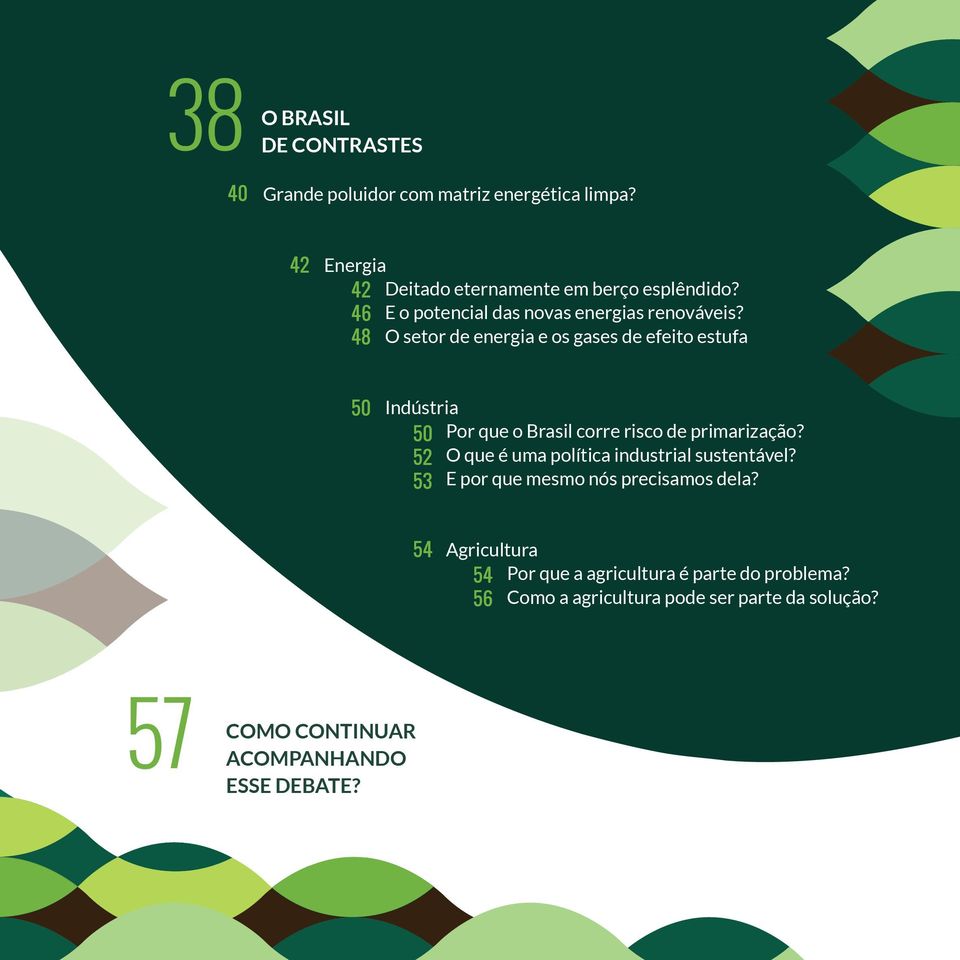 48 O setor de energia e os gases de efeito estufa 50 Indústria 50 52 53 Por que o Brasil corre risco de primarização?