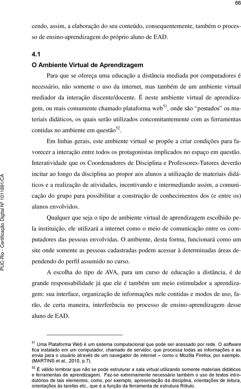 interação discente/docente.