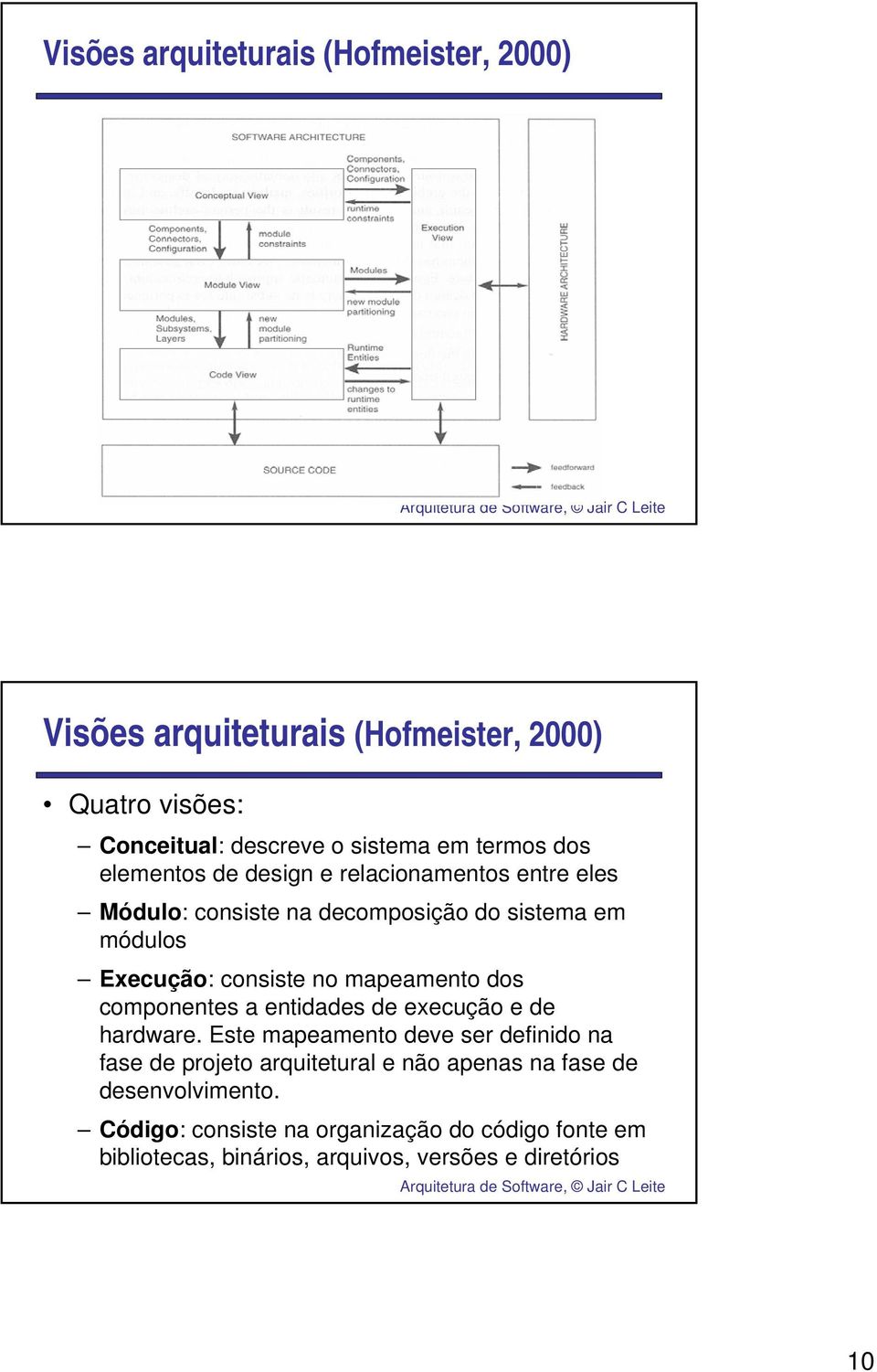 mapeamento dos componentes a entidades de execução e de hardware.