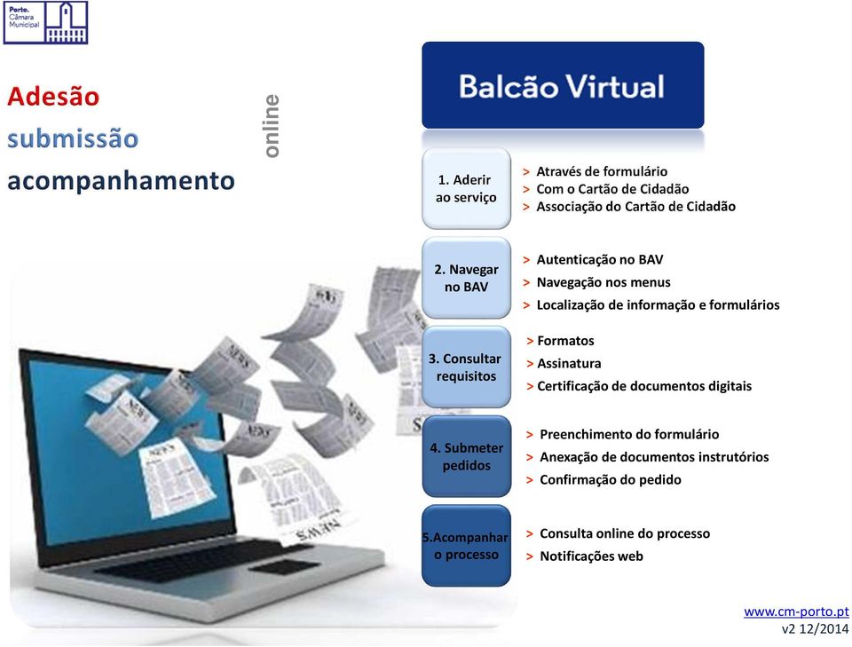 Consultar requisitos > Autenticação no BAV > Navegação nos menus > Localização de informação e formulários >Formatos >