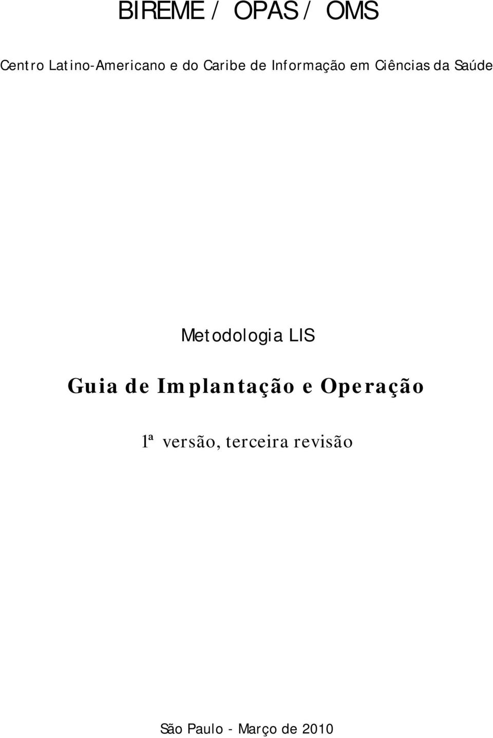 Metodologia LIS Guia de Implantação e Operação