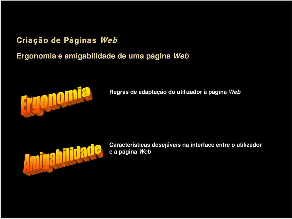 página Web Características desejáveis na