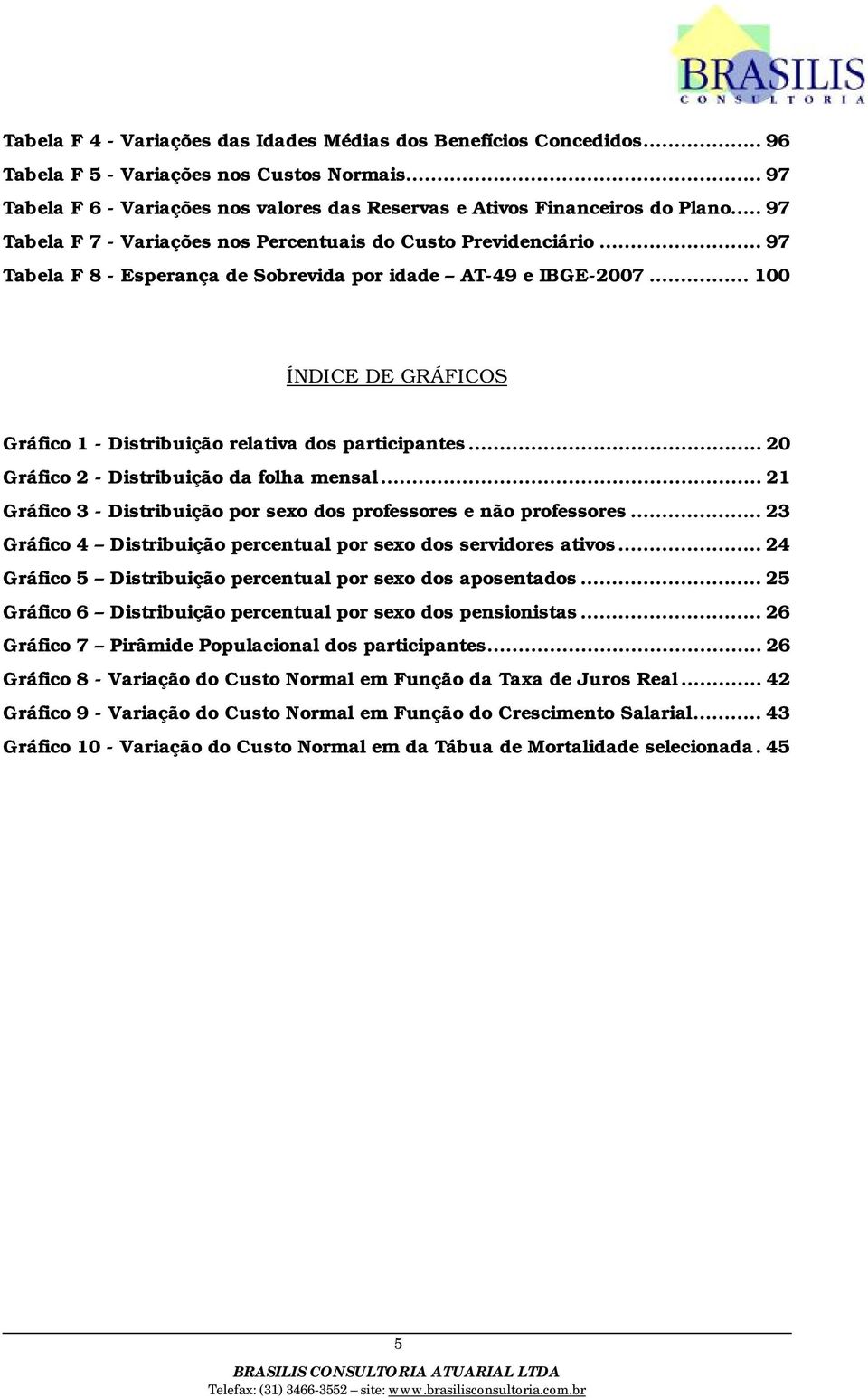 .. 100 ÍNDICE DE GRÁFICOS Gráfico 1 - Distribuição relativa dos participantes...20 Gráfico 2 - Distribuição da folha mensal...21 Gráfico 3 - Distribuição por sexo dos professores e não professores.