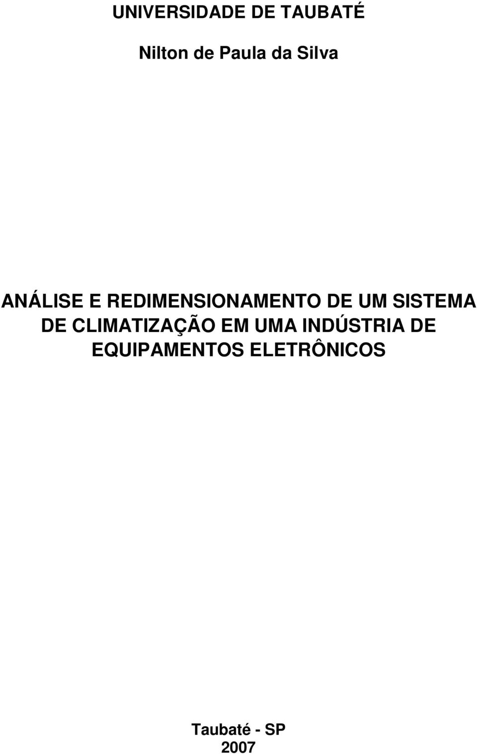 SISTEMA DE CLIMATIZAÇÃO EM UMA INDÚSTRIA