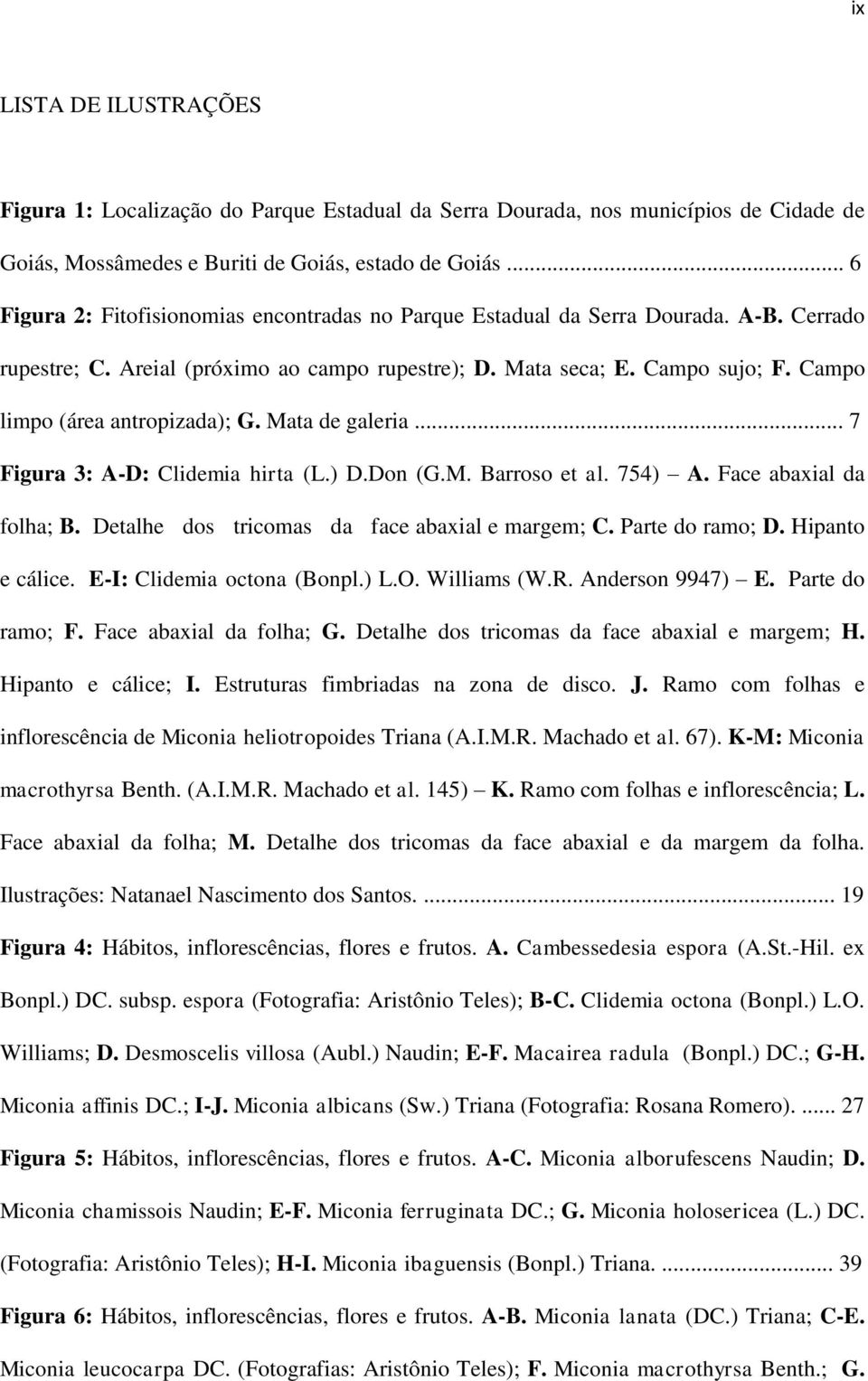 Campo limpo (área antropizada); G. Mata de galeria... 7 Figura 3: A-D: Clidemia hirta (L.) D.Don (G.M. Barroso et al. 754) A. Face abaxial da folha; B.