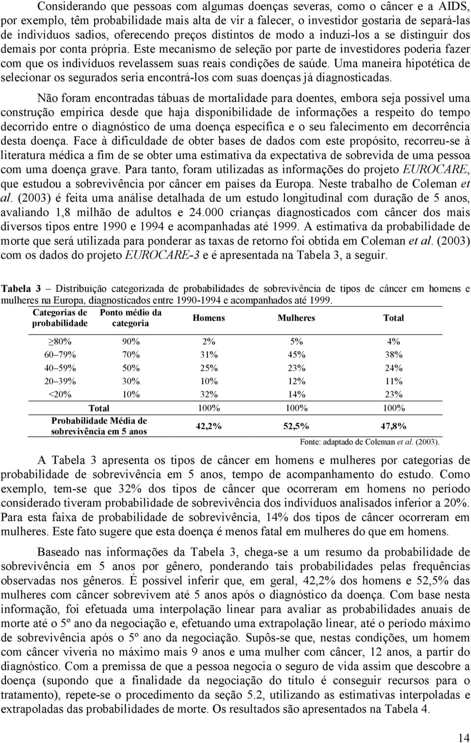 Ese mecanismo de seleção por pare de invesidores poderia fazer com que os indivíduos revelassem suas reais condições de saúde.