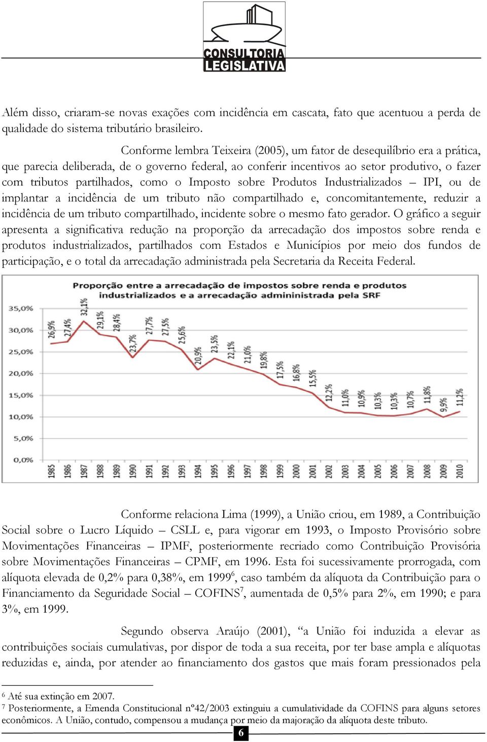 como o Imposto sobre Produtos Industrializados IPI, ou de implantar a incidência de um tributo não compartilhado e, concomitantemente, reduzir a incidência de um tributo compartilhado, incidente