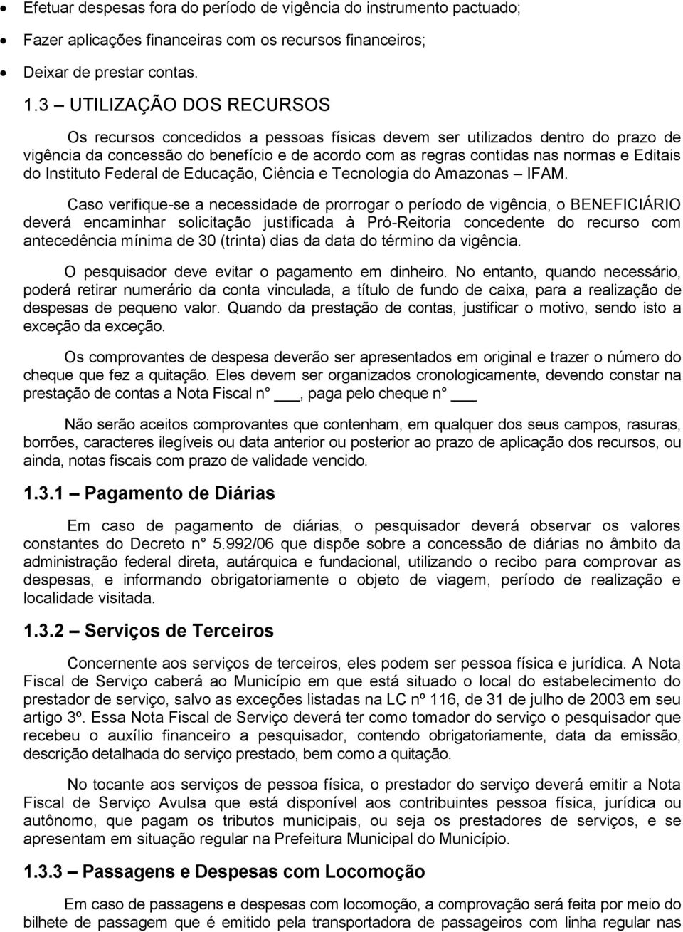 do Instituto Federal de Educação, Ciência e Tecnologia do Amazonas IFAM.