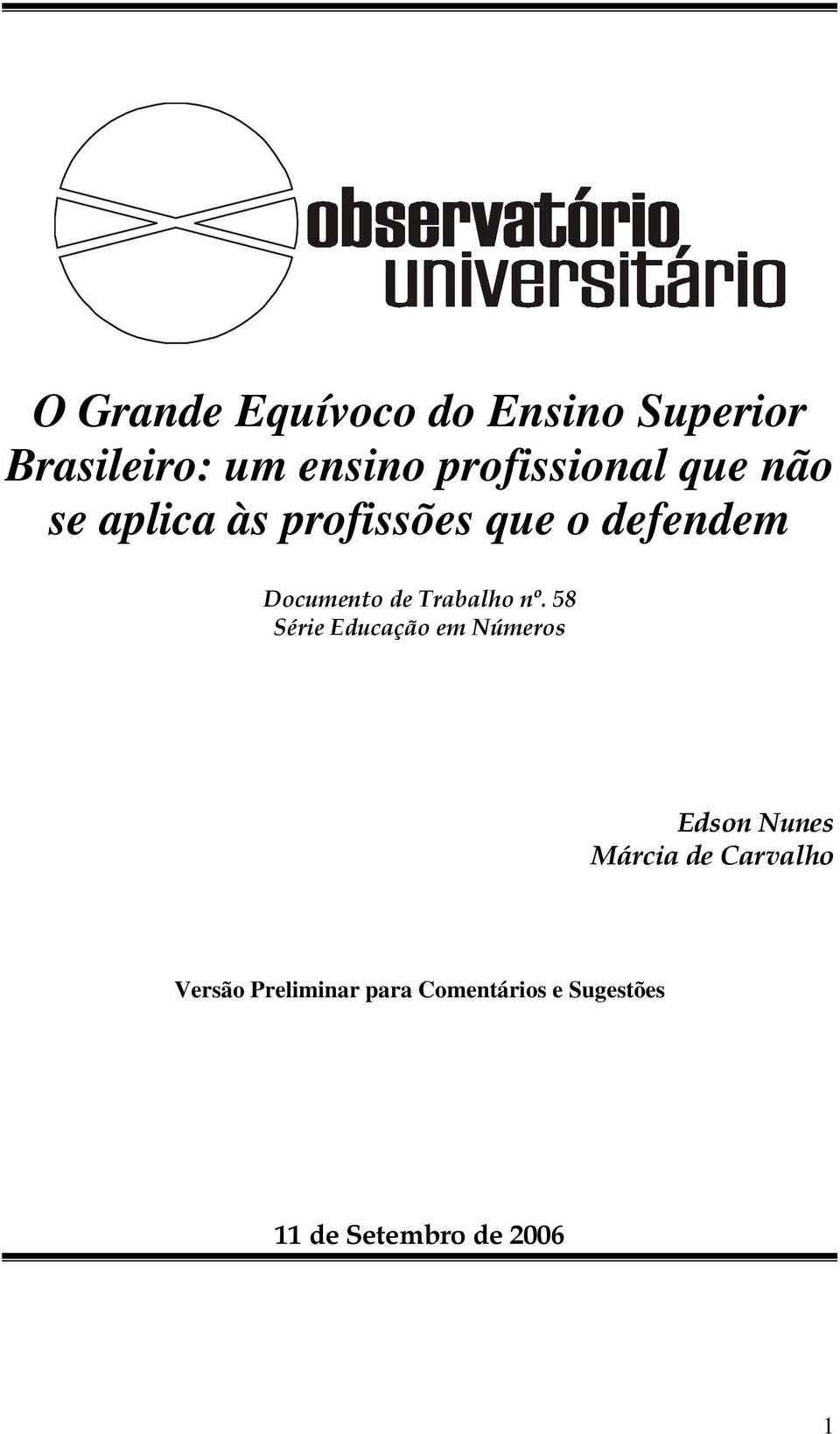 Documento de Trabalho nº.