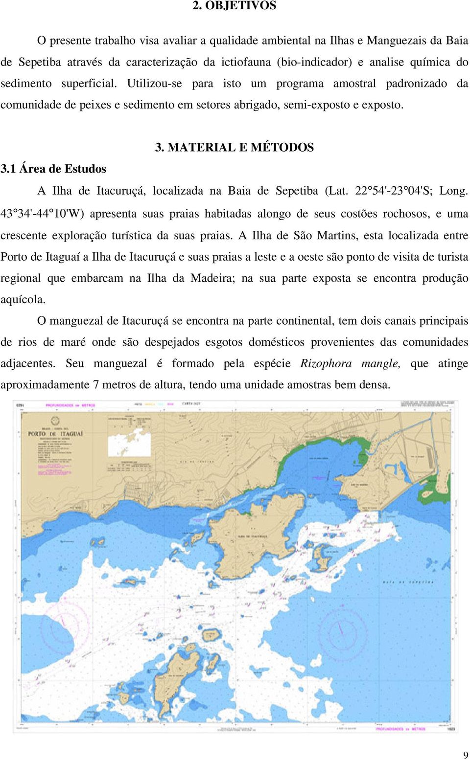 1 Área de Estudos A Ilha de Itacuruçá, localizada na Baia de Sepetiba (Lat. 22 54'-23 04'S; Long.