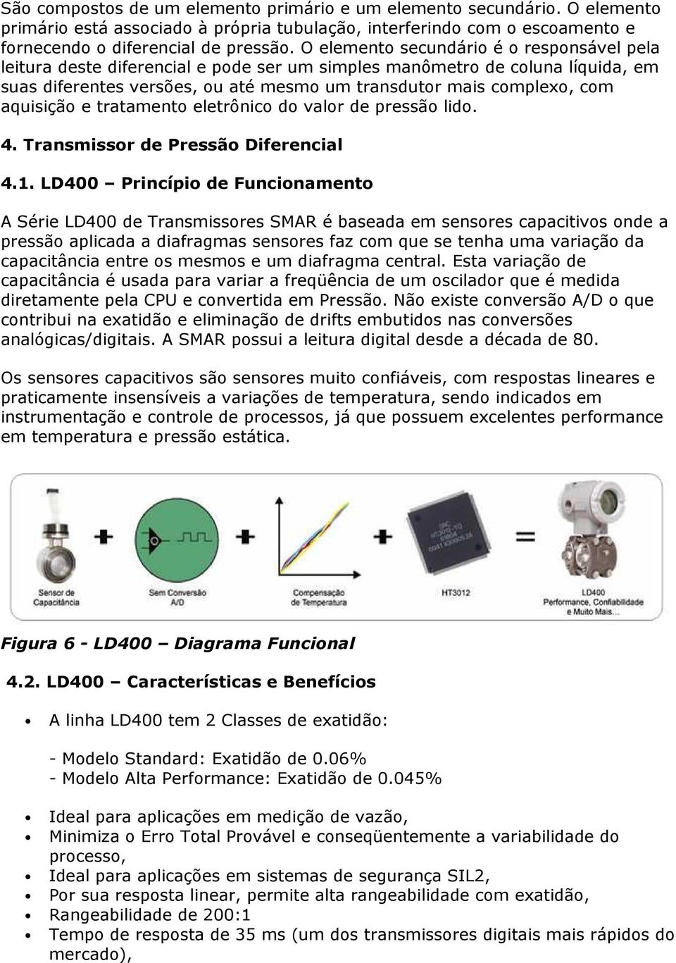 aquisição e tratamento eletrônico do valor de pressão lido. 4. Transmissor de Pressão Diferencial 4.1.