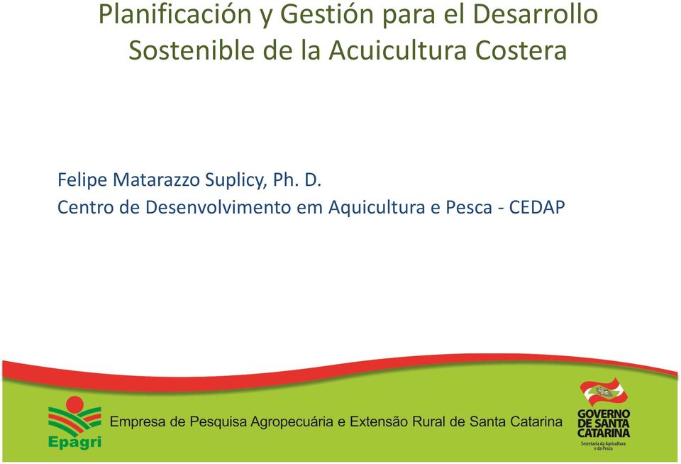 Felipe Matarazzo Suplicy, Ph. D.