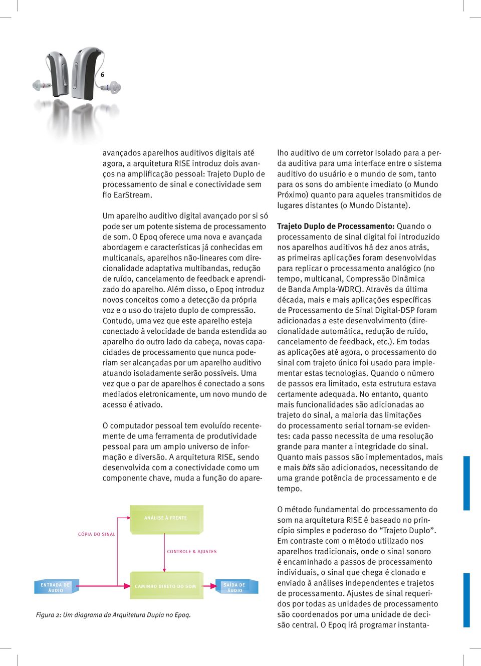 O Epoq oferece uma nova e avançada abordagem e características já conhecidas em multicanais, aparelhos não-lineares com direcionalidade adaptativa multibandas, redução de ruído, cancelamento de