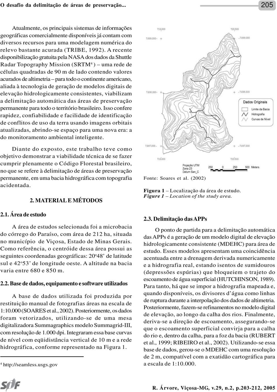 A recente disponibilização gratuita pela NASA dos dados da Shuttle Radar Topography Mission (SRTM 4 ) uma rede de células quadradas de 90 m de lado contendo valores acurados de altimetria para todo o