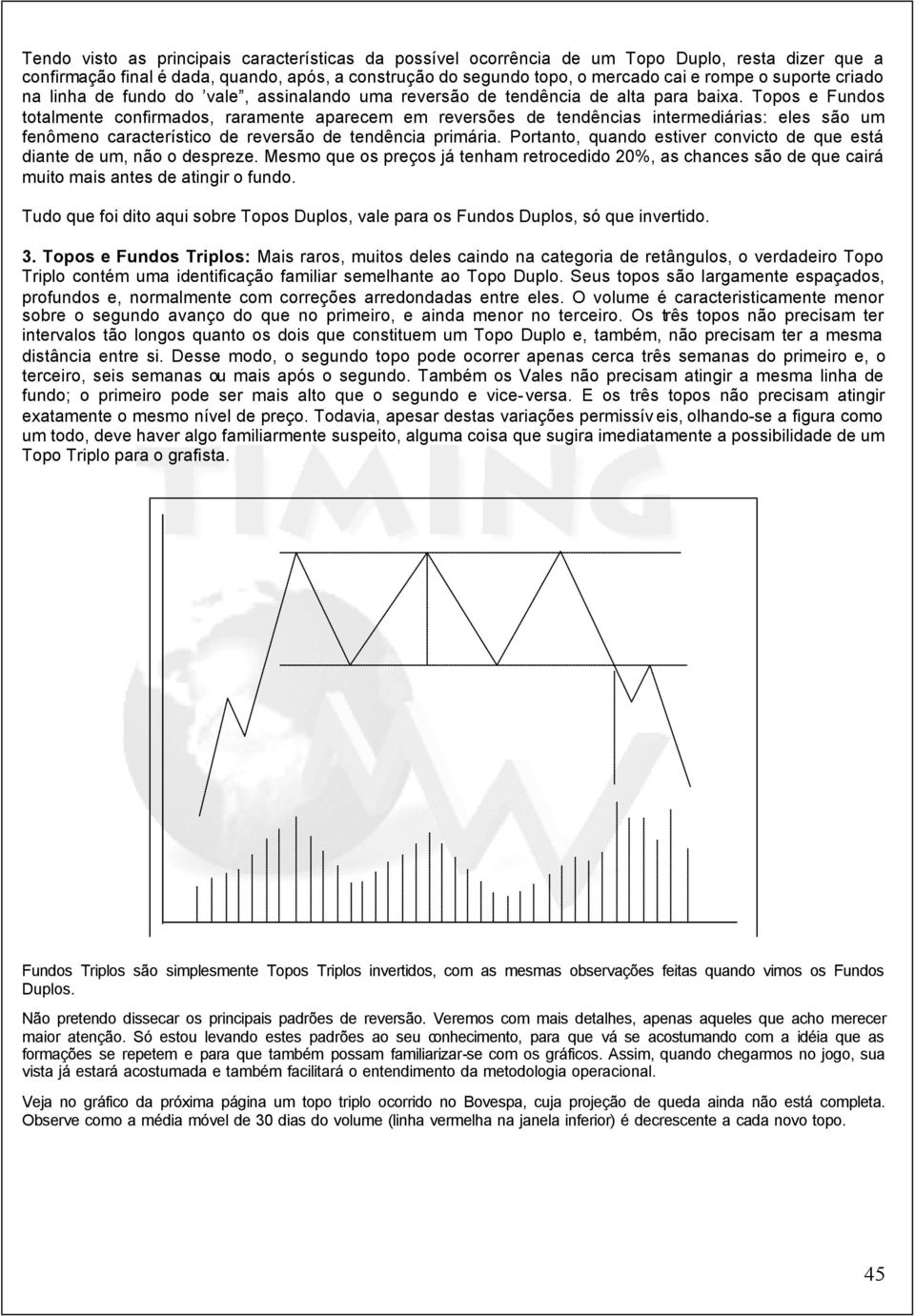 Topos e Fundos totalmente confirmados, raramente aparecem em reversões de tendências intermediárias: eles são um fenômeno característico de reversão de tendência primária.