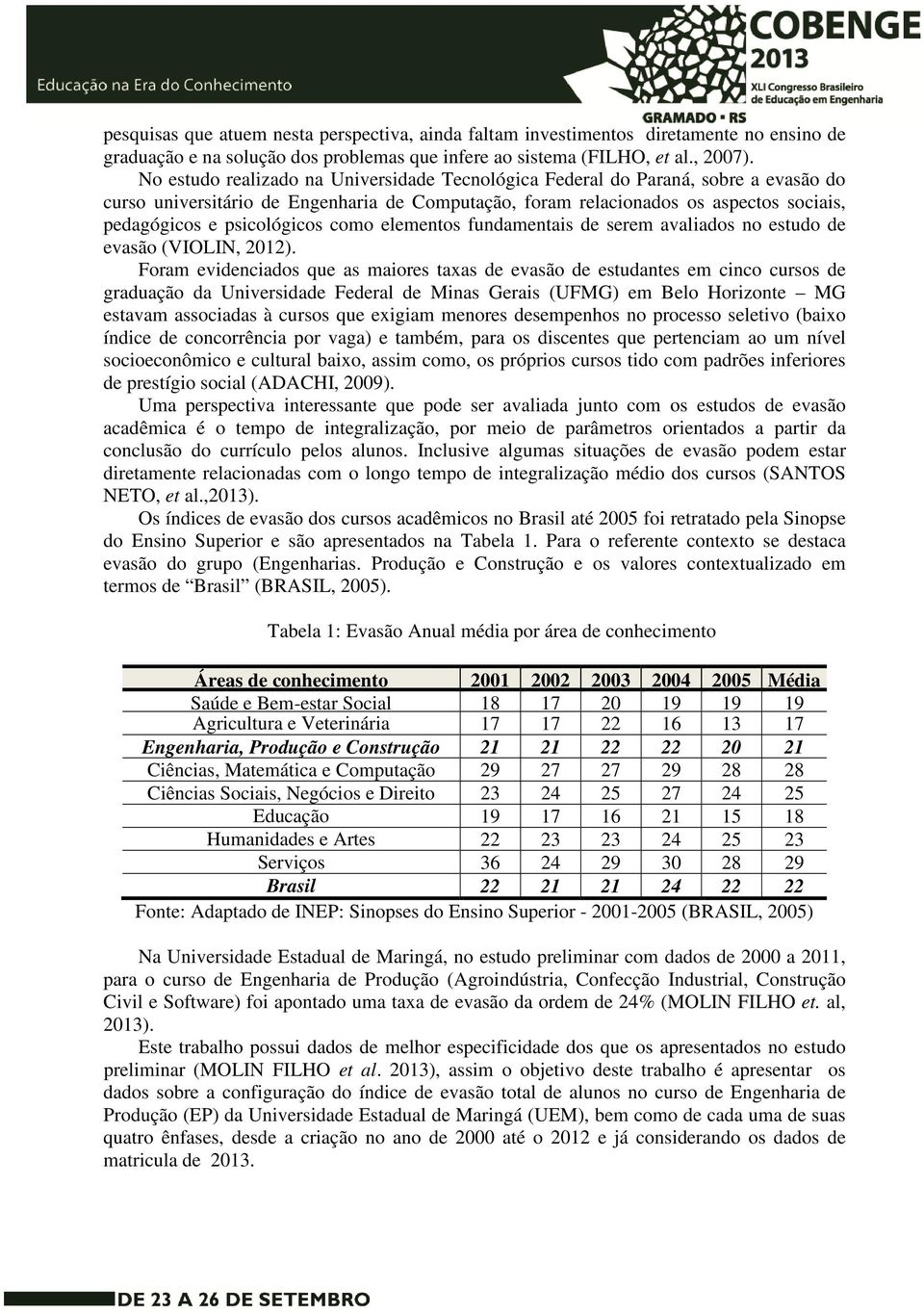 psicológicos como elementos fundamentais de serem avaliados no estudo de evasão (VIOLIN, 2012).