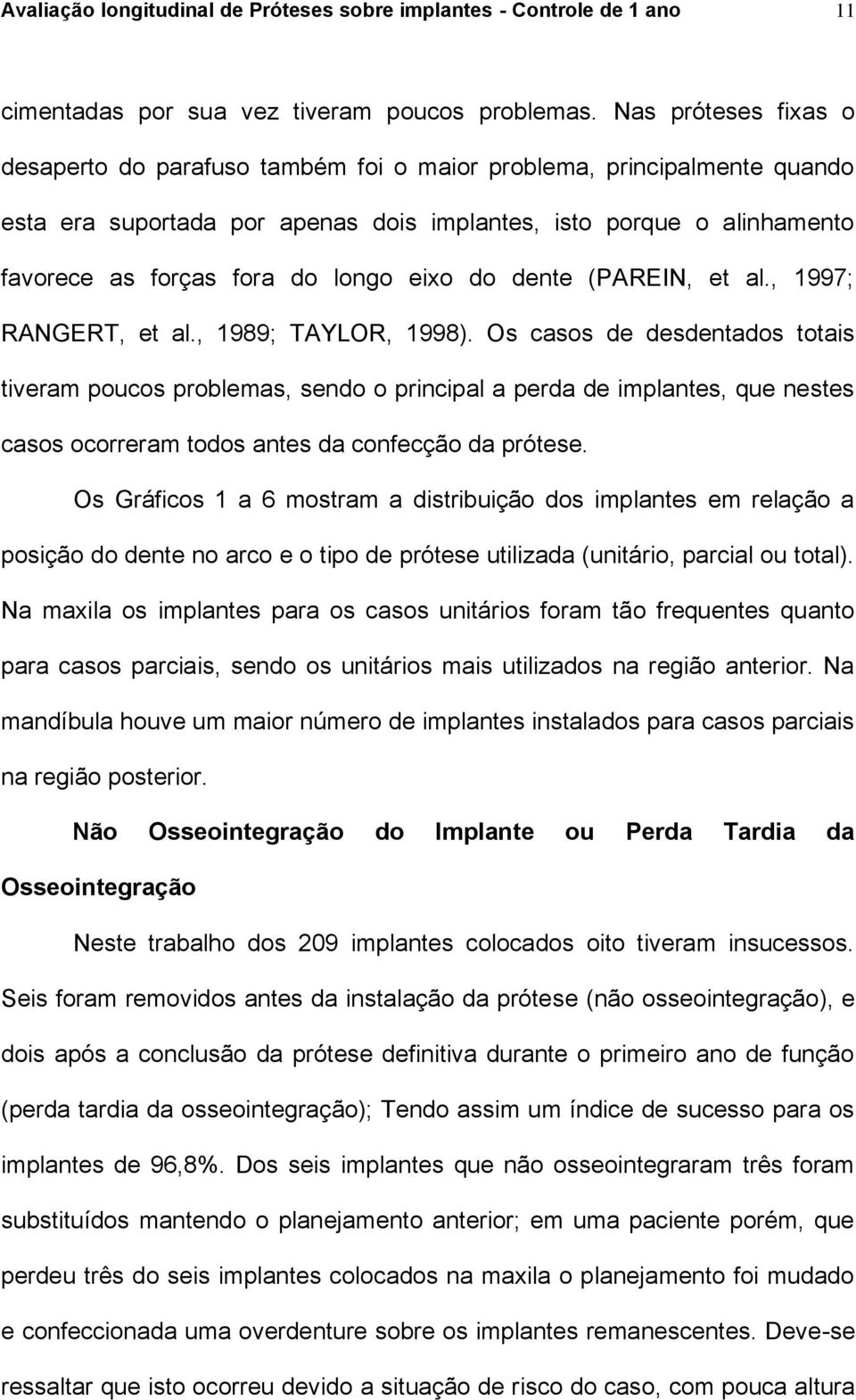 eixo do dente (PAREIN, et al., 1997; RANGERT, et al., 1989; TAYLOR, 1998).