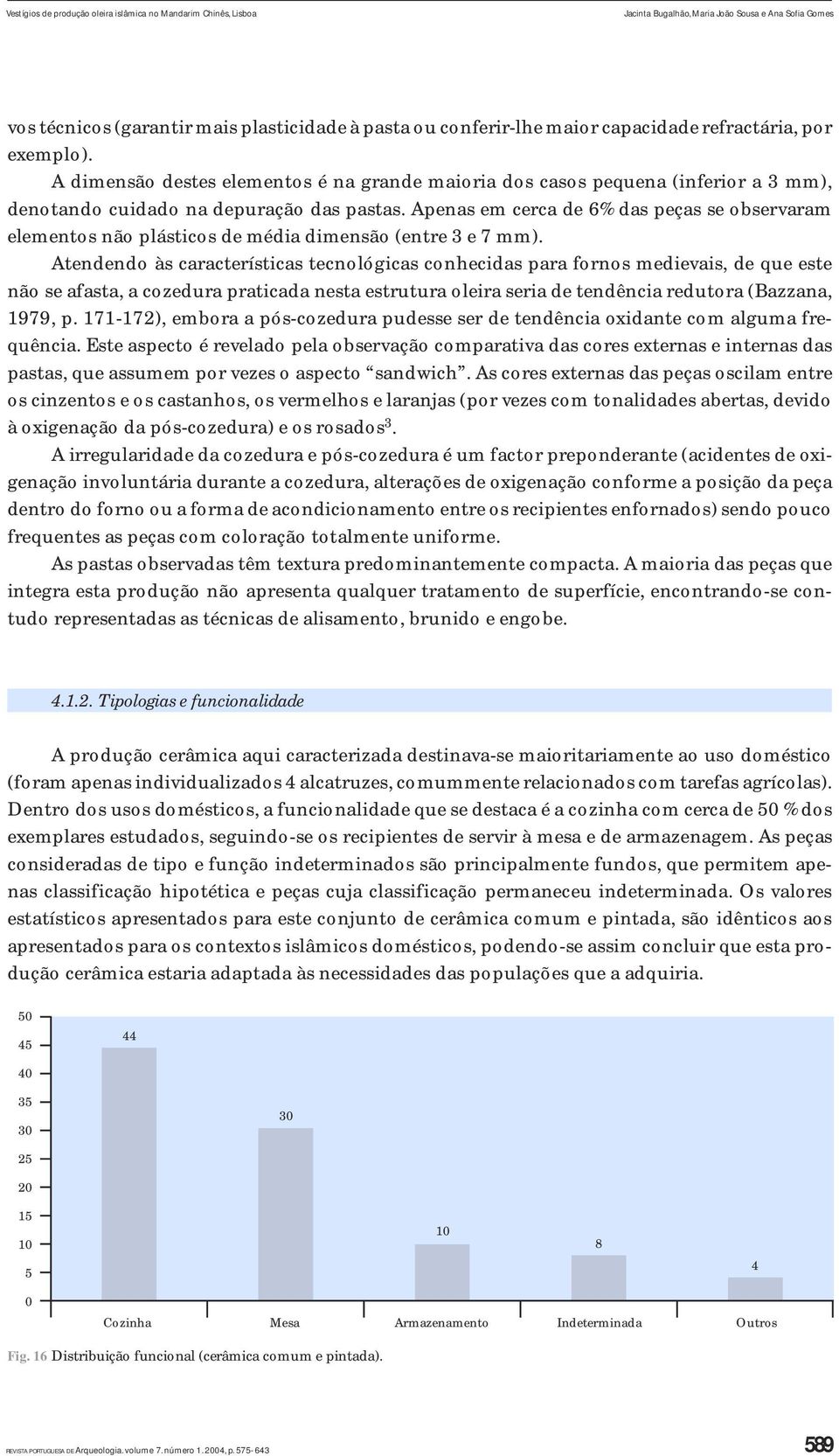 Apenas em cerca de 6% das peças se observaram elementos não plásticos de média dimensão (entre 3 e 7 mm).