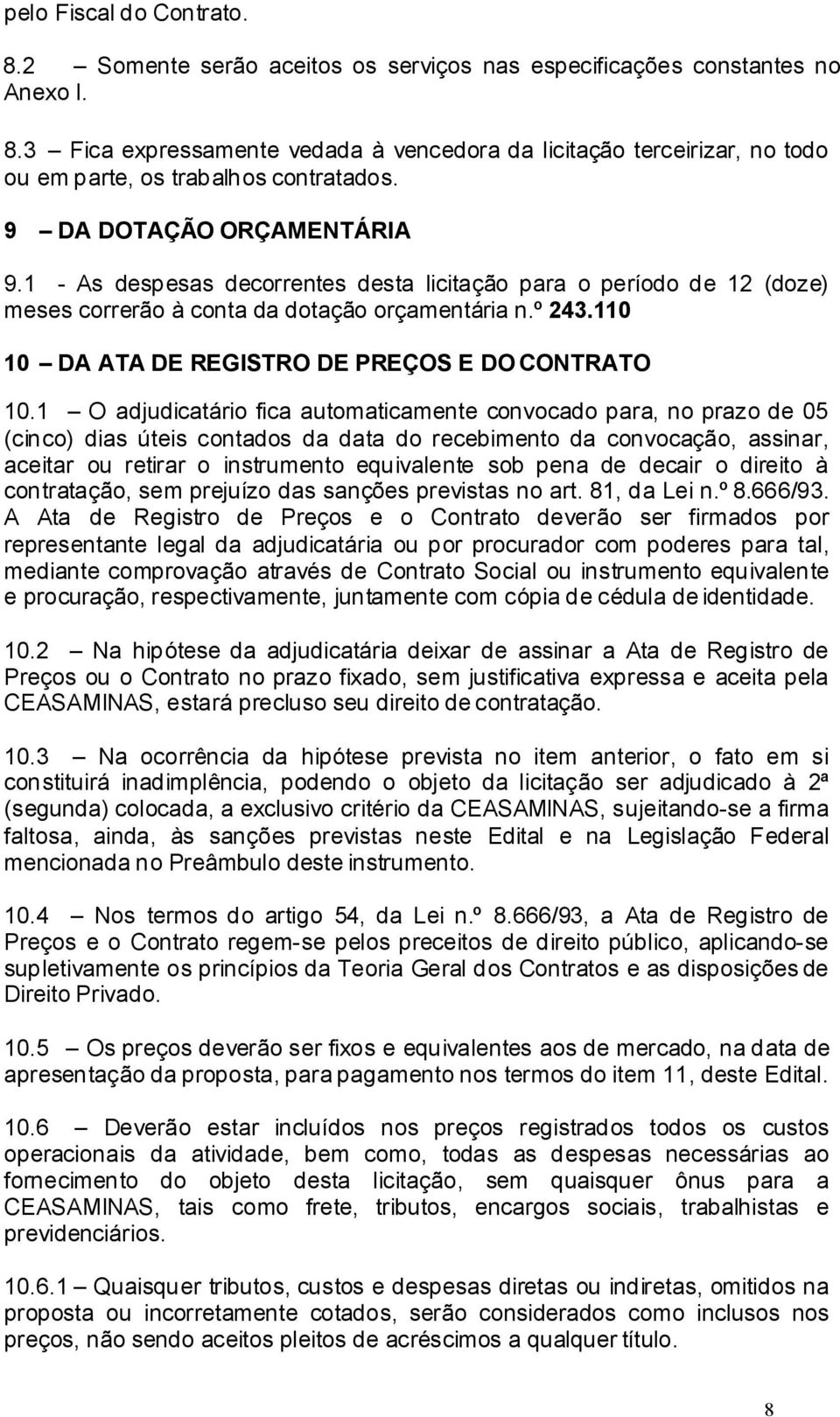 110 10 DA ATA DE REGISTRO DE PREÇOS E DO CONTRATO 10.