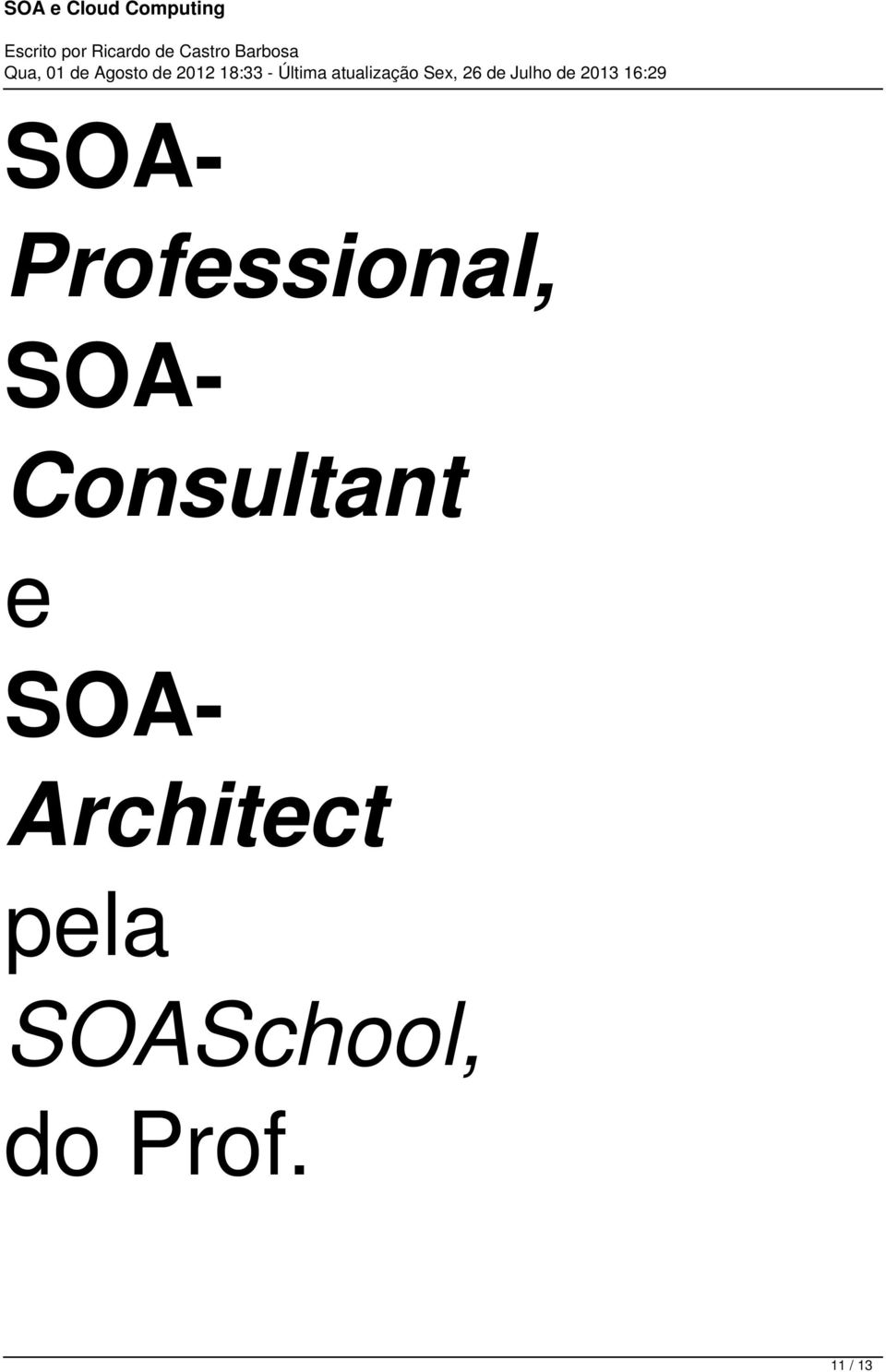 SOA- Architect pela
