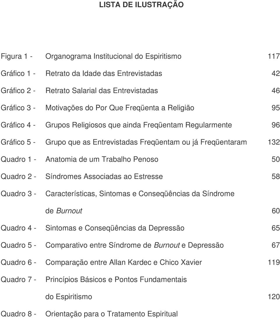 um Trabalho Penoso 50 Quadro 2 - Síndromes Associadas ao Estresse 58 Quadro 3 - Características, Sintomas e Conseqüências da Síndrome de Burnout 60 Quadro 4 - Sintomas e Conseqüências da Depressão 65