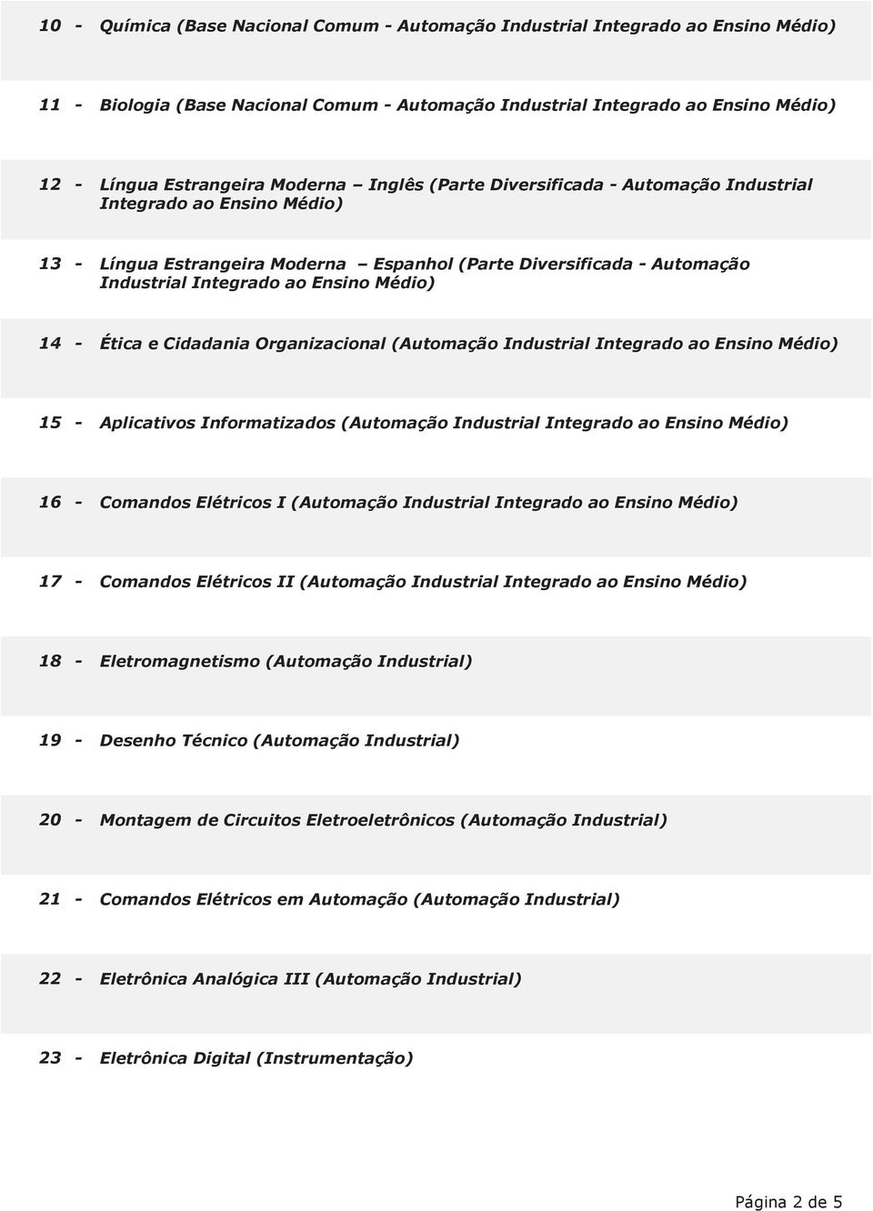 Organizacional (Automação Industrial Integrado ao Ensino 15 - Aplicativos Informatizados (Automação Industrial Integrado ao Ensino 16 - Comandos Elétricos I (Automação Industrial Integrado ao Ensino