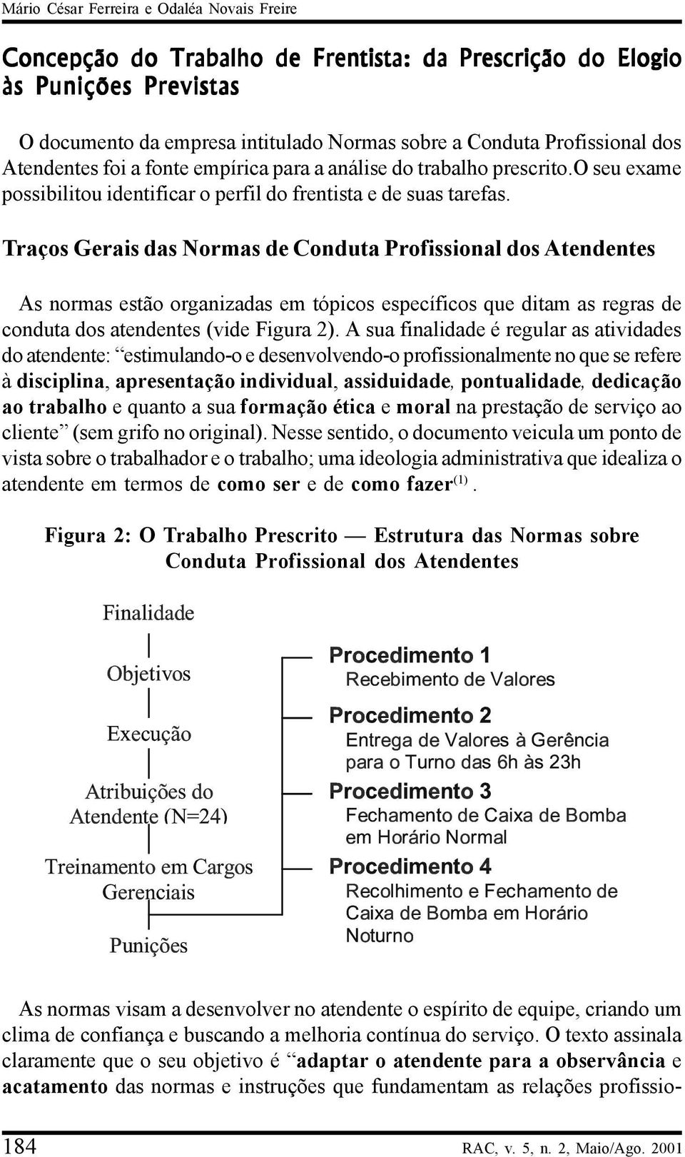 Traços Gerais das Normas de Conduta Profissional dos Atendentes As normas estão organizadas em tópicos específicos que ditam as regras de conduta dos atendentes (vide Figura 2).